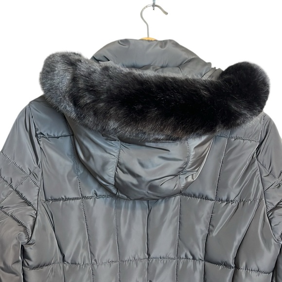Calvin Klein quilted puffer gray  jacket with hood S - Picture 7 of 12